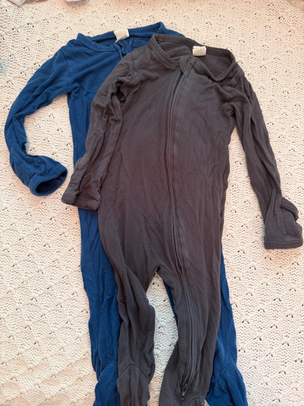 Toddler Zip-Front One-Piece Sleepwear - Blue & Charcoal
